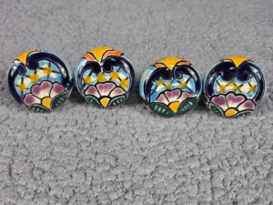 Talavera Door Knob Set Hand Painted Mexican Art Colorful