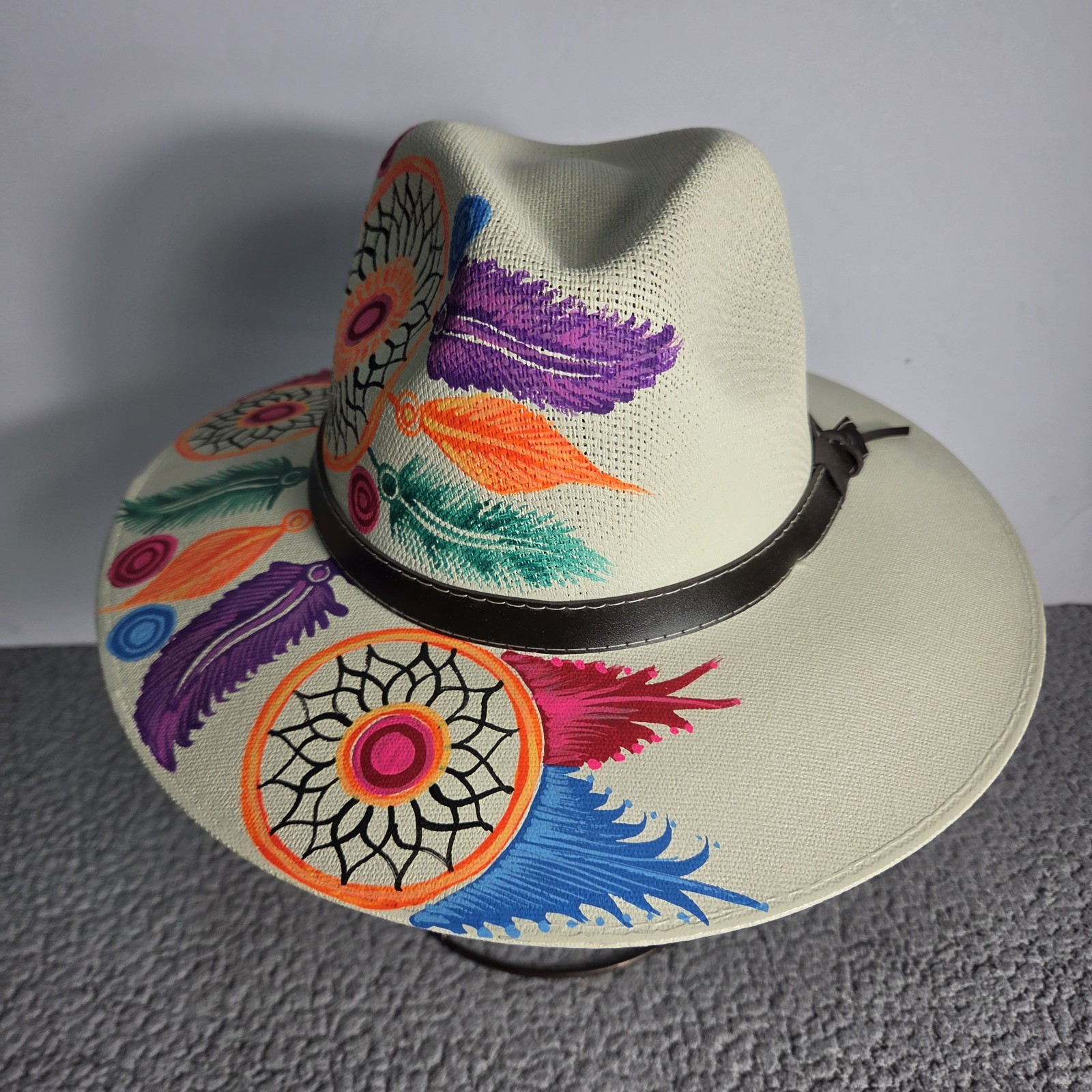 Mexican Artisanal Floral Multi-colored Hand Painted Hat