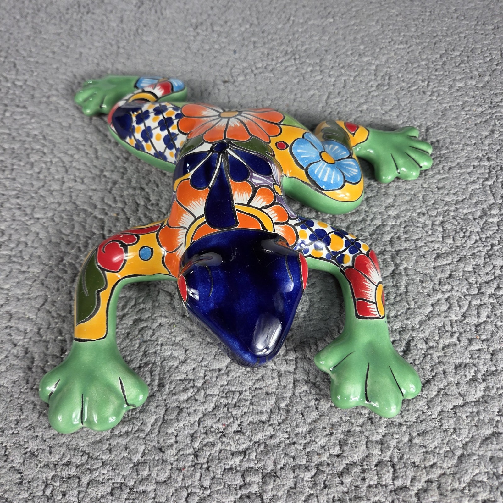 Talavera Frog Mexican Art Pottery Hand Painted Wall Decor 10x11"