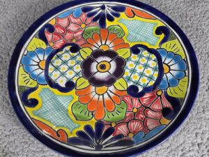 Talavera Plate Lead Free Mexican Art Pottery Hand Painted 11" Diameter