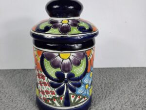 Talavera Canister Mexican Art Colorful Handmade